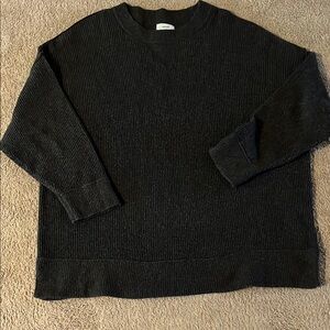 Black Ribbed oversized sweater.